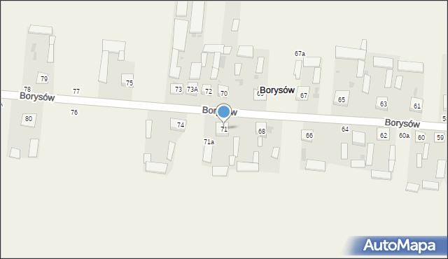 Borysów, Borysów, 71, mapa Borysów