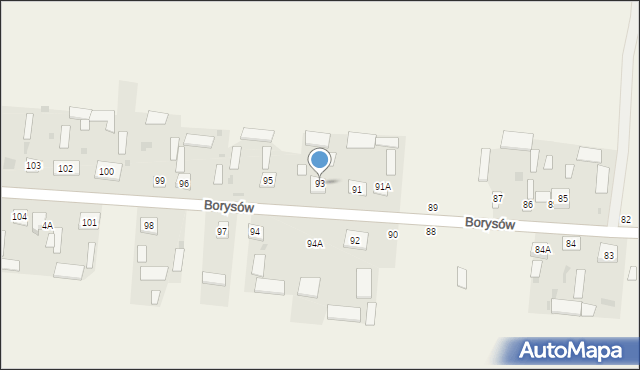 Borysów, Borysów, 93, mapa Borysów