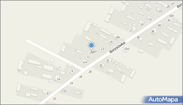 Borysówka, Borysówka, 13A, mapa Borysówka
