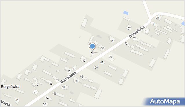 Borysówka, Borysówka, 51, mapa Borysówka