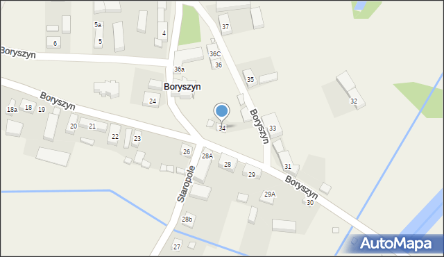 Boryszyn, Boryszyn, 34, mapa Boryszyn