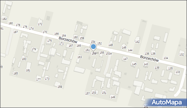 Borzechów, Borzechów, 159, mapa Borzechów