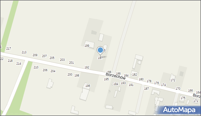 Borzechów, Borzechów, 197, mapa Borzechów