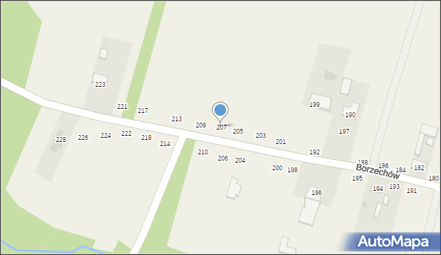 Borzechów, Borzechów, 207, mapa Borzechów