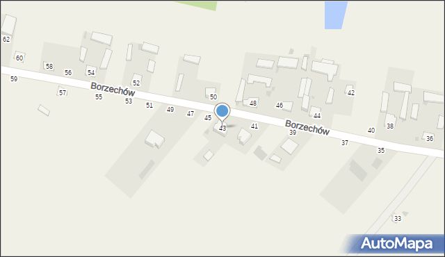 Borzechów, Borzechów, 43, mapa Borzechów