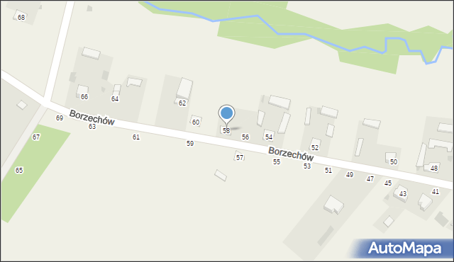 Borzechów, Borzechów, 58, mapa Borzechów