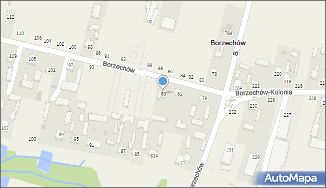Borzechów, Borzechów, 83, mapa Borzechów