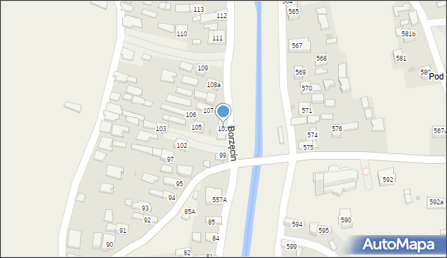 Borzęcin, Borzęcin, 101, mapa Borzęcin