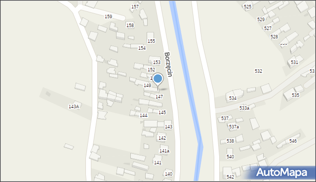 Borzęcin, Borzęcin, 148, mapa Borzęcin