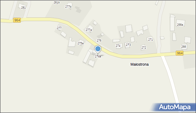 Borzęcin, Borzęcin, 274a, mapa Borzęcin