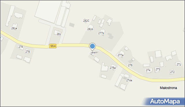 Borzęcin, Borzęcin, 277, mapa Borzęcin