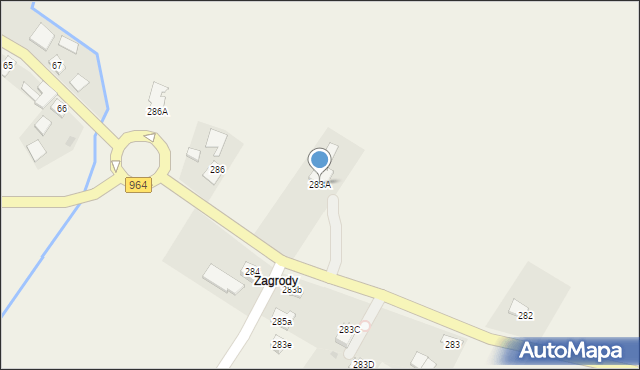 Borzęcin, Borzęcin, 283A, mapa Borzęcin