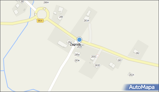 Borzęcin, Borzęcin, 283b, mapa Borzęcin