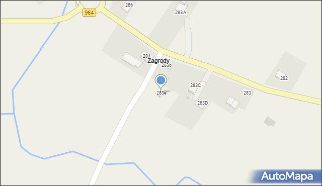 Borzęcin, Borzęcin, 283e, mapa Borzęcin