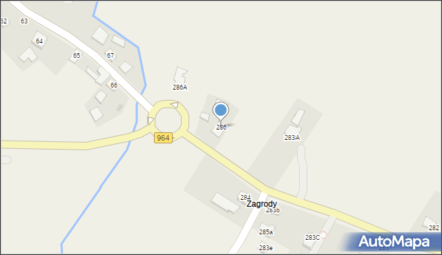 Borzęcin, Borzęcin, 286, mapa Borzęcin