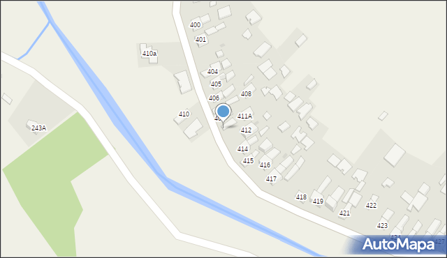 Borzęcin, Borzęcin, 411, mapa Borzęcin