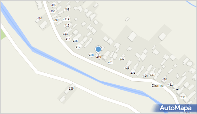 Borzęcin, Borzęcin, 419, mapa Borzęcin