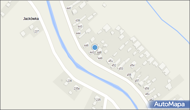 Borzęcin, Borzęcin, 447, mapa Borzęcin