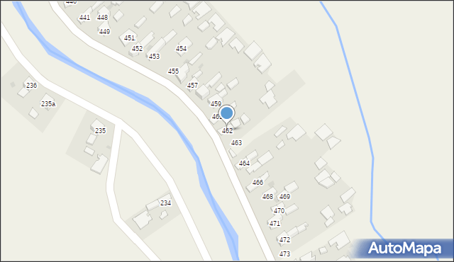 Borzęcin, Borzęcin, 462, mapa Borzęcin