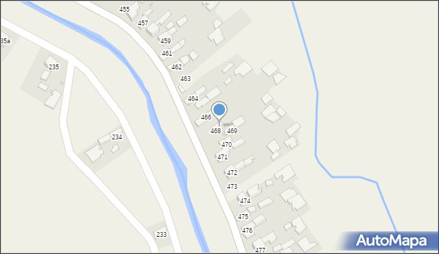 Borzęcin, Borzęcin, 467, mapa Borzęcin