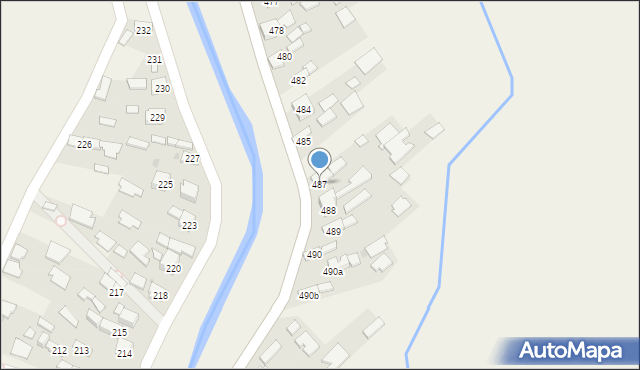 Borzęcin, Borzęcin, 487, mapa Borzęcin