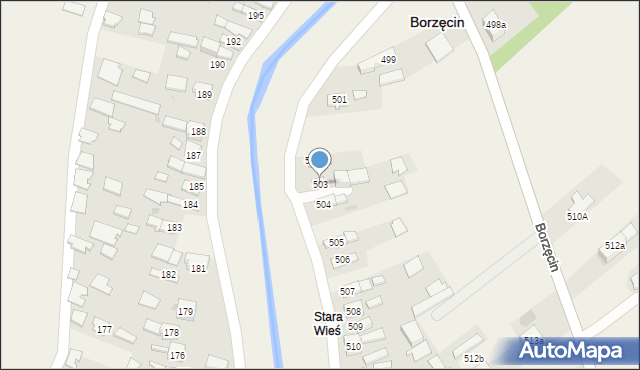 Borzęcin, Borzęcin, 503, mapa Borzęcin