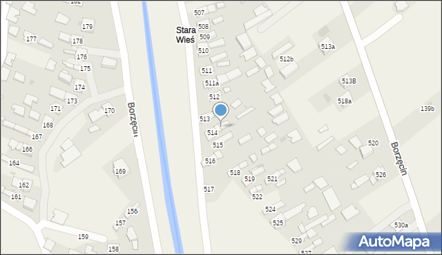 Borzęcin, Borzęcin, 514A, mapa Borzęcin