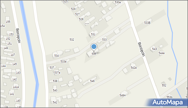 Borzęcin, Borzęcin, 535, mapa Borzęcin