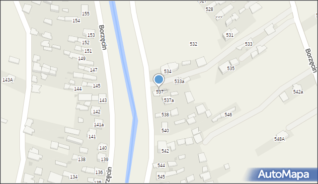 Borzęcin, Borzęcin, 537, mapa Borzęcin