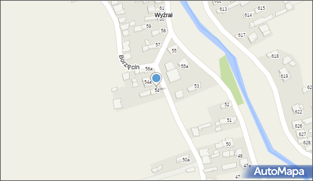 Borzęcin, Borzęcin, 54, mapa Borzęcin
