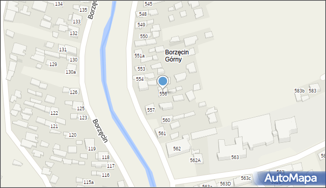 Borzęcin, Borzęcin, 556, mapa Borzęcin