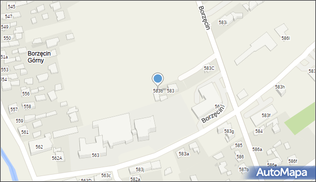 Borzęcin, Borzęcin, 583b, mapa Borzęcin