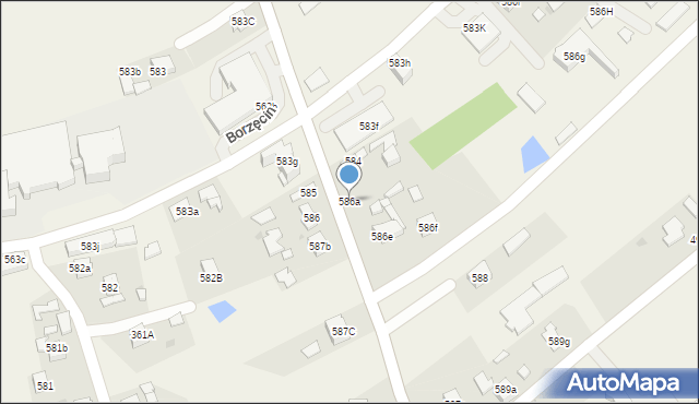 Borzęcin, Borzęcin, 586a, mapa Borzęcin