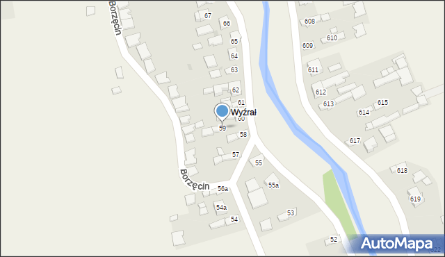 Borzęcin, Borzęcin, 59, mapa Borzęcin