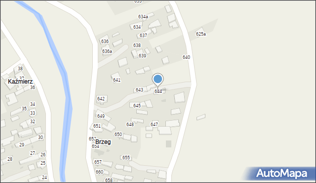 Borzęcin, Borzęcin, 644, mapa Borzęcin