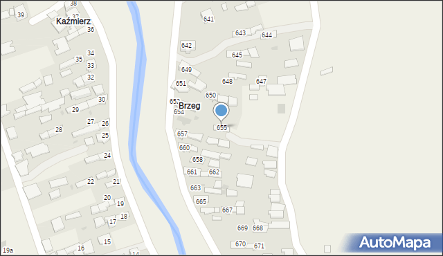 Borzęcin, Borzęcin, 655, mapa Borzęcin