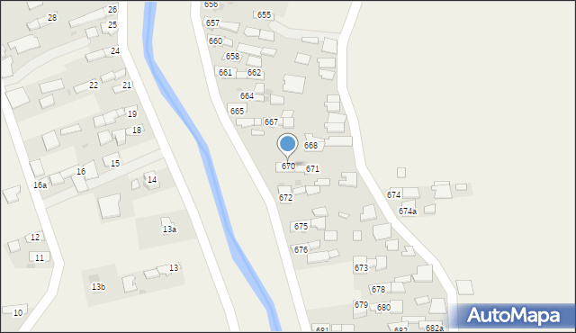 Borzęcin, Borzęcin, 670, mapa Borzęcin