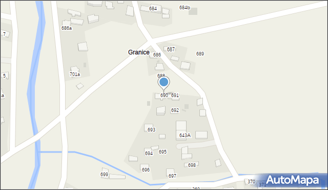 Borzęcin, Borzęcin, 690, mapa Borzęcin