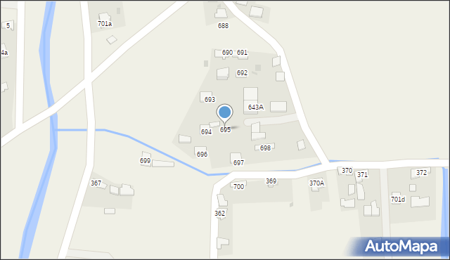 Borzęcin, Borzęcin, 695, mapa Borzęcin