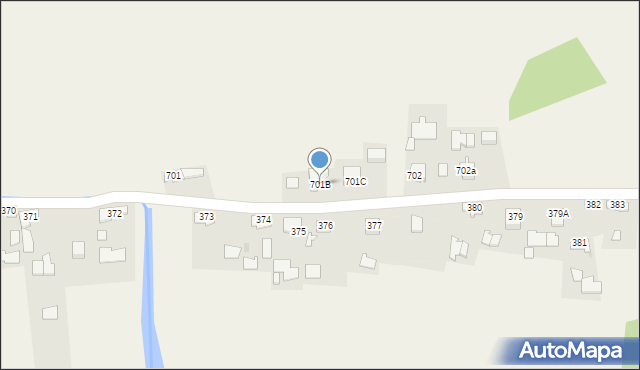 Borzęcin, Borzęcin, 701B, mapa Borzęcin