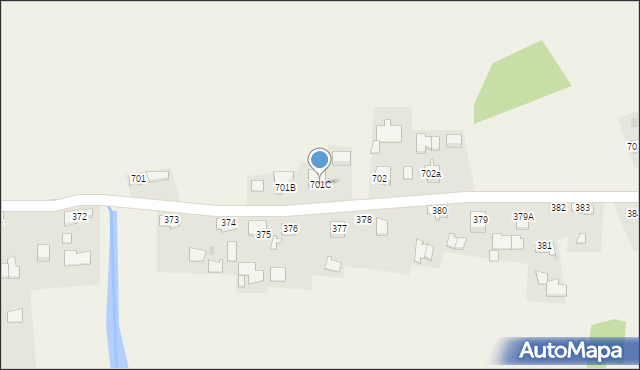 Borzęcin, Borzęcin, 701C, mapa Borzęcin