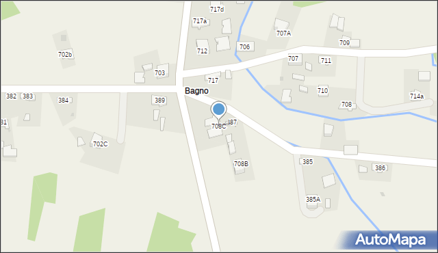 Borzęcin, Borzęcin, 708C, mapa Borzęcin