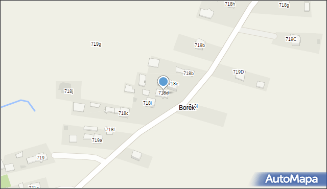 Borzęcin, Borzęcin, 718d, mapa Borzęcin