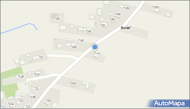 Borzęcin, Borzęcin, 720e, mapa Borzęcin