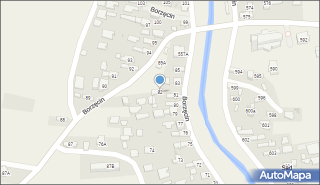 Borzęcin, Borzęcin, 82, mapa Borzęcin
