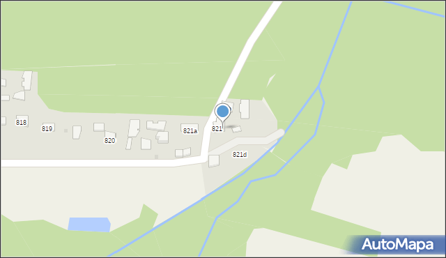 Borzęcin, Borzęcin, 821c, mapa Borzęcin