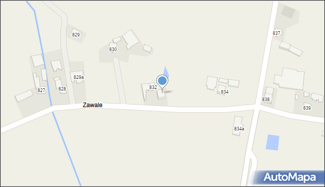 Borzęcin, Borzęcin, 832a, mapa Borzęcin