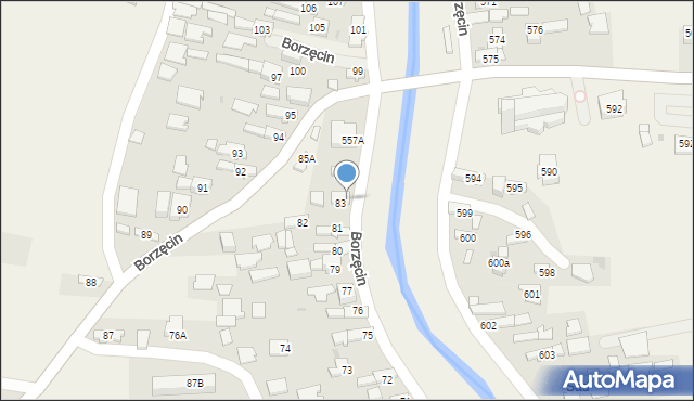 Borzęcin, Borzęcin, 84, mapa Borzęcin