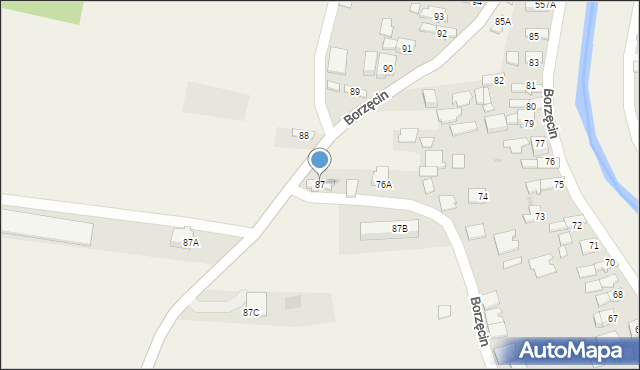 Borzęcin, Borzęcin, 87, mapa Borzęcin