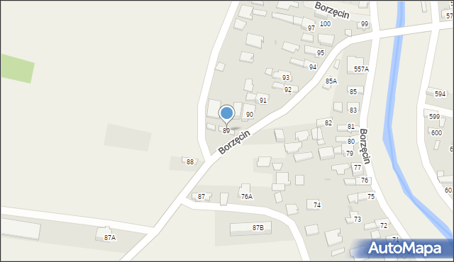 Borzęcin, Borzęcin, 89, mapa Borzęcin